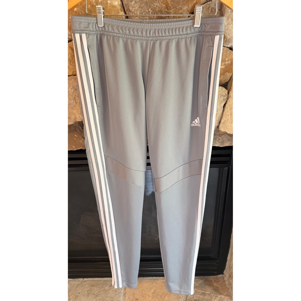 Adidas Climacool Mens Gray Three Stripe Athletic Jogger Training Pants Small